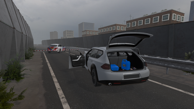 Een blik op een auto zoals je dit ziet als je een VR-bril op hebt